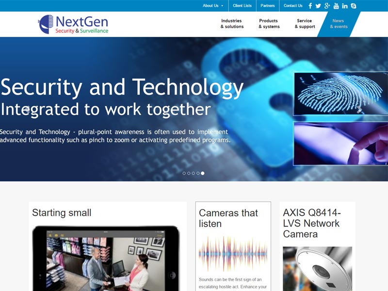 Nextgen Security & Surveillance - a semi e-Commerce site with WordPress